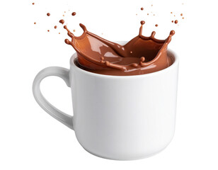 Hot chocolate drink in a mug, transparent background_Hot chocolate drink in a mug, tr 