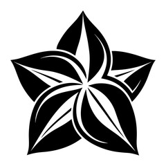 black silhouette logo of a Starfruit (Carambola) white background.