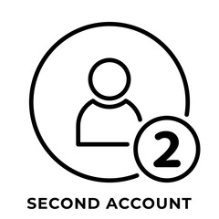 Single Icon User, Second Account Icon, Icon Outline