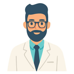 Doctor in Suit and Glasses Standing with Confidence