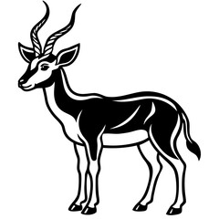 Fototapeta premium Elegant gazelle standing proudly with majestic horns silhouette