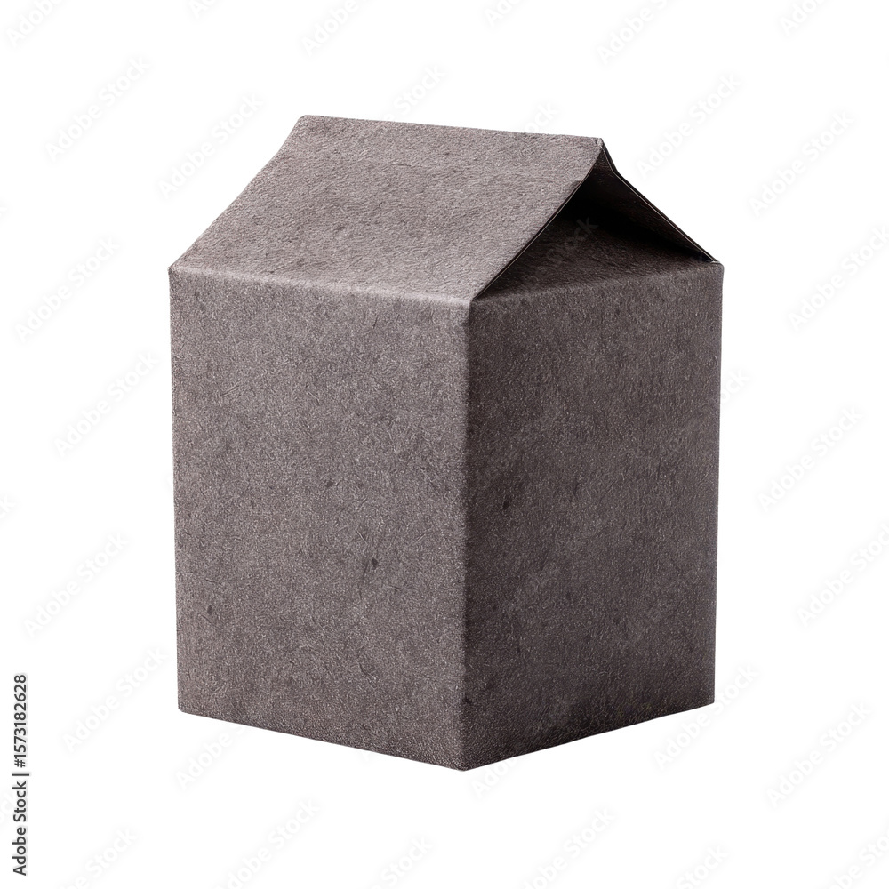 Poster gray paper box with triangular flap design suitable for packaging and gift items in a minimalist sty