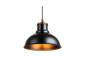 Industrial Warehouse Pendant Light Fixture Isolated on Transparent Background