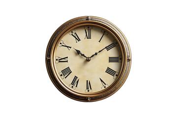 Modern Wall Clock with Minimal Design Isolated on Transparent Background