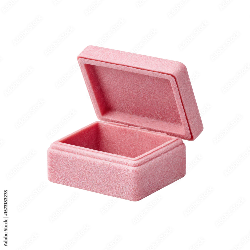 Poster pink foam box for packaging and storage of small items in an isolated background transparent backgro