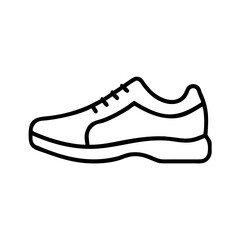 Line drawing of a sneaker silhouette on a white background  
