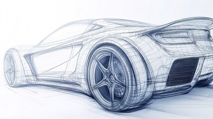 3D Dynamic Sports Car Model with Aerodynamic Design.