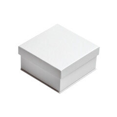 Elegant white gift box with textured surface perfect for presents, packaging, and decorative purposes in minimalist style Transparent background or png