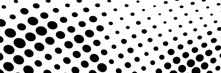 Halftone gradient. Dotted gradient, smooth dots spraying and halftones dot background seamless horizontal geometric pattern vector template set.
