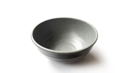 Empty circle grey bowl with ceramic melamin material isolated on white background
