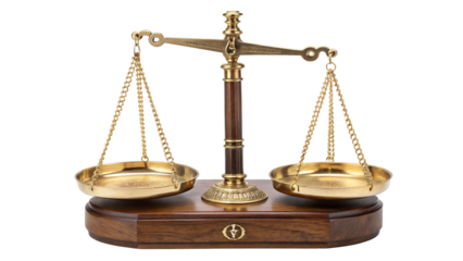 Antique gold scales of justice law concept image for legal balance and fairness representation of equity