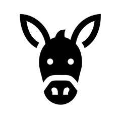 vector illustration of a funny face of a donkey