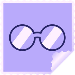 Fototapeta premium spectacles graphic square sticker stamp in bright neon color
