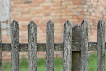 Old wooden fence. Lifestyle in the village.