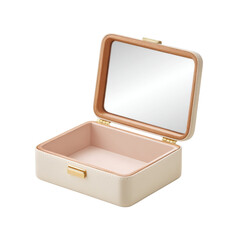 Elegant Lifestyle Jewelry Box with Mirror and Soft Inner Lining for Safe Storage and Display of Accessories Transparent background or png