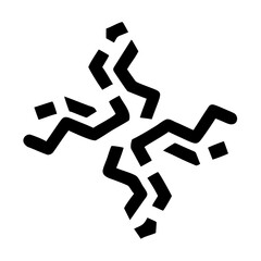 Geometric interlocking silhouette of abstract shapes representing future artistic design