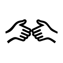 Obraz premium Vector silhouette of intertwined hands representing unity and partnership in the future