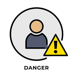 Single Icon User Danger, Avatar Icon, Icon Line Color