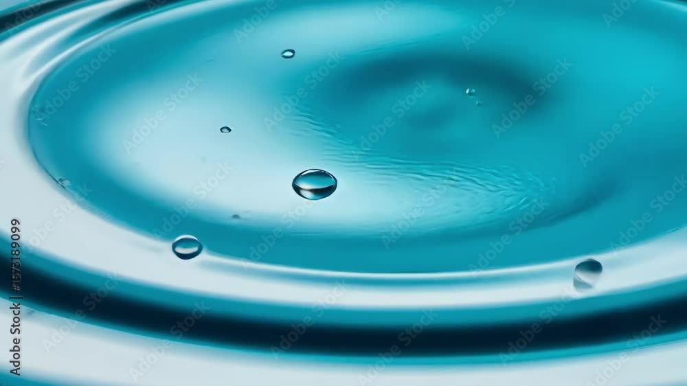 Poster abstract turquoise water with bubbles creates a clean and refreshing fluid texture and ripple effect