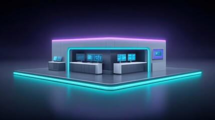 Obraz premium Network Operations Center, Tech, Data, Server Room, Cyber