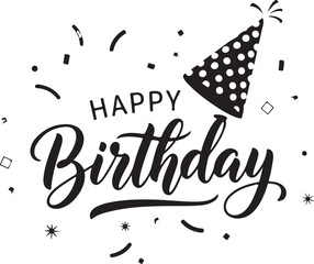 Obraz premium Vector art of happy birthday celebrate with this festive design isolated on transparent background