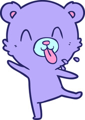 bear cartoon chraracter in bright neon color