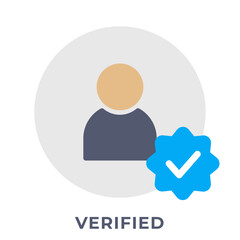 Single Icon User Verified, Avatar Icon, Icon Flat