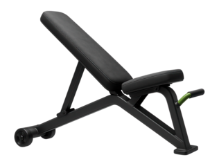 Incline bench with integrated transport wheels and a handle for easy maneuvering