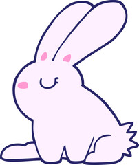 cartoon rabbit in bright neon color