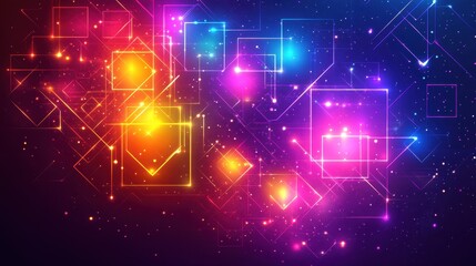 Obraz premium Abstract glowing network; digital connections; vibrant hues; technology background; website banner