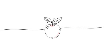 Minimalist Apple Line Art Illustration