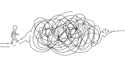 Navigating Confusion Stick Figure Through Chaos