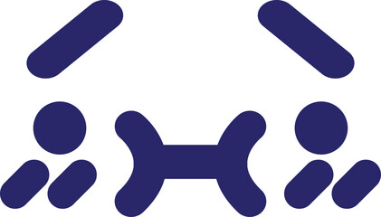 embarrassed face icon in bright neon color