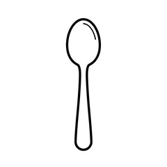 Outline drawing of a simple metal serving spoon silhouette