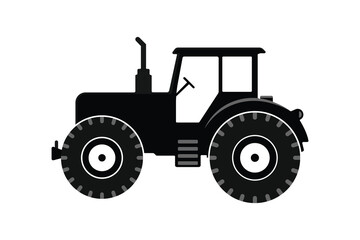 black tractor silhouette icon for farming agriculture rural equipment