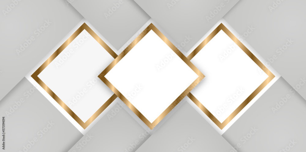 Poster white geometric background with golden lines for presentation design. vector abstract elegant patter