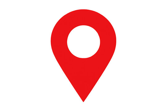 Simple red location pin icon on a clean transparent background