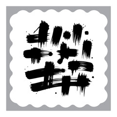 Abstract Ink Brush Strokes Collection
