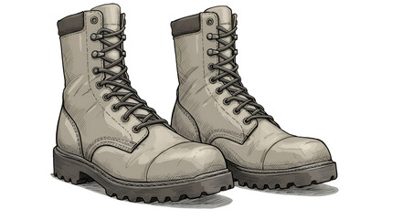 Illustration of Military Boots