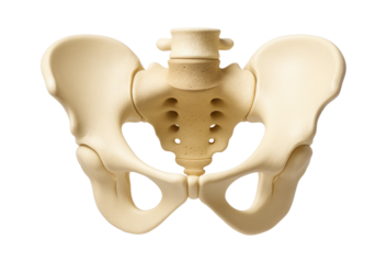 Pelvic girdle of a human with distinct iliac crest and obturator foramen