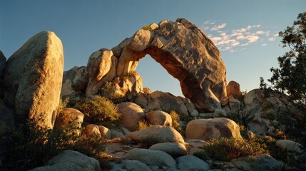 Fototapeta premium Rocky archway landscape at sunrise