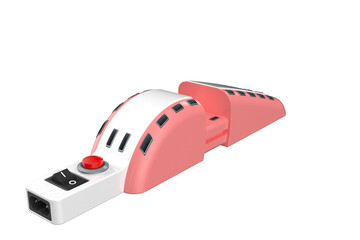 Naklejka premium Quick Dry Pink and White Portable Shoe Dryer: Essential Electric Appliance for Athletic Shoes, Hiking Boots, and Winter Gear. Eliminates Odors, Prevents Mildew, and Ensures Fresh, Hygienic Footwear.