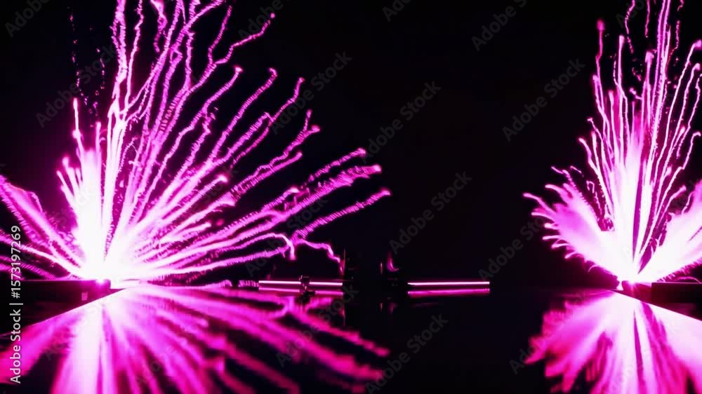 Aufkleber dynamic light show with bright colors and explosive visuals captivating audience in modern setting