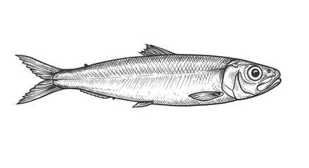 Hand-Drawn Sardine Sketch