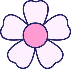 iconic tattoo style image of a flower in bright neon color