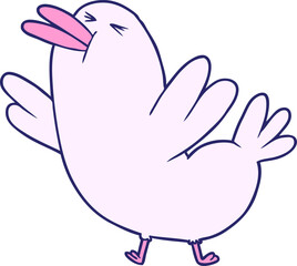 Cartoon Bird in bright neon color