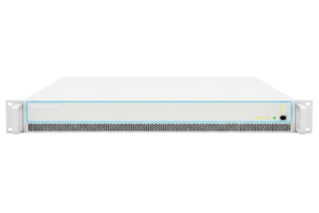 White network server rack unit with LED indicators isolated on a transparent background