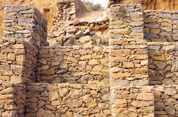 stone masonry work for protection of land