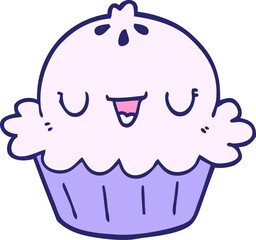 cute cartoon pie in bright neon color
