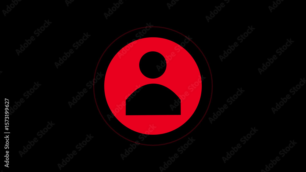 Aufkleber simple red person icon on black background suitable for profile and user representation